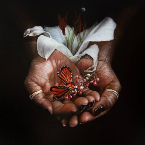 VanDoren_Mary_Angel_Warrior_36X36_oil_on_Dibond_2022 Final photo 3